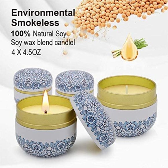 NEW 4pc Pack Citronella Scented Candle Gift Set - Picture 5 of 7